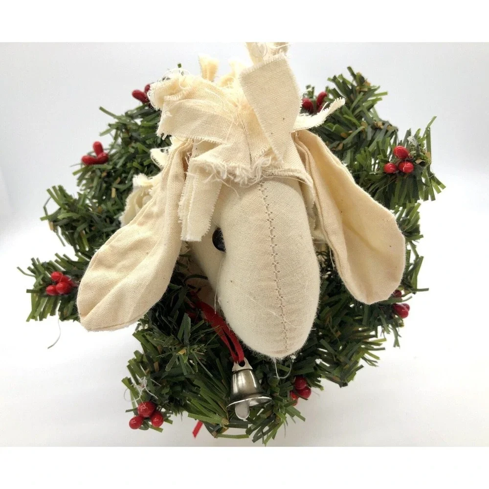 Stuffed Rag Cotton Sheep Lamb Figure Plus Christmas Decor New! + 3 Sheep Friends